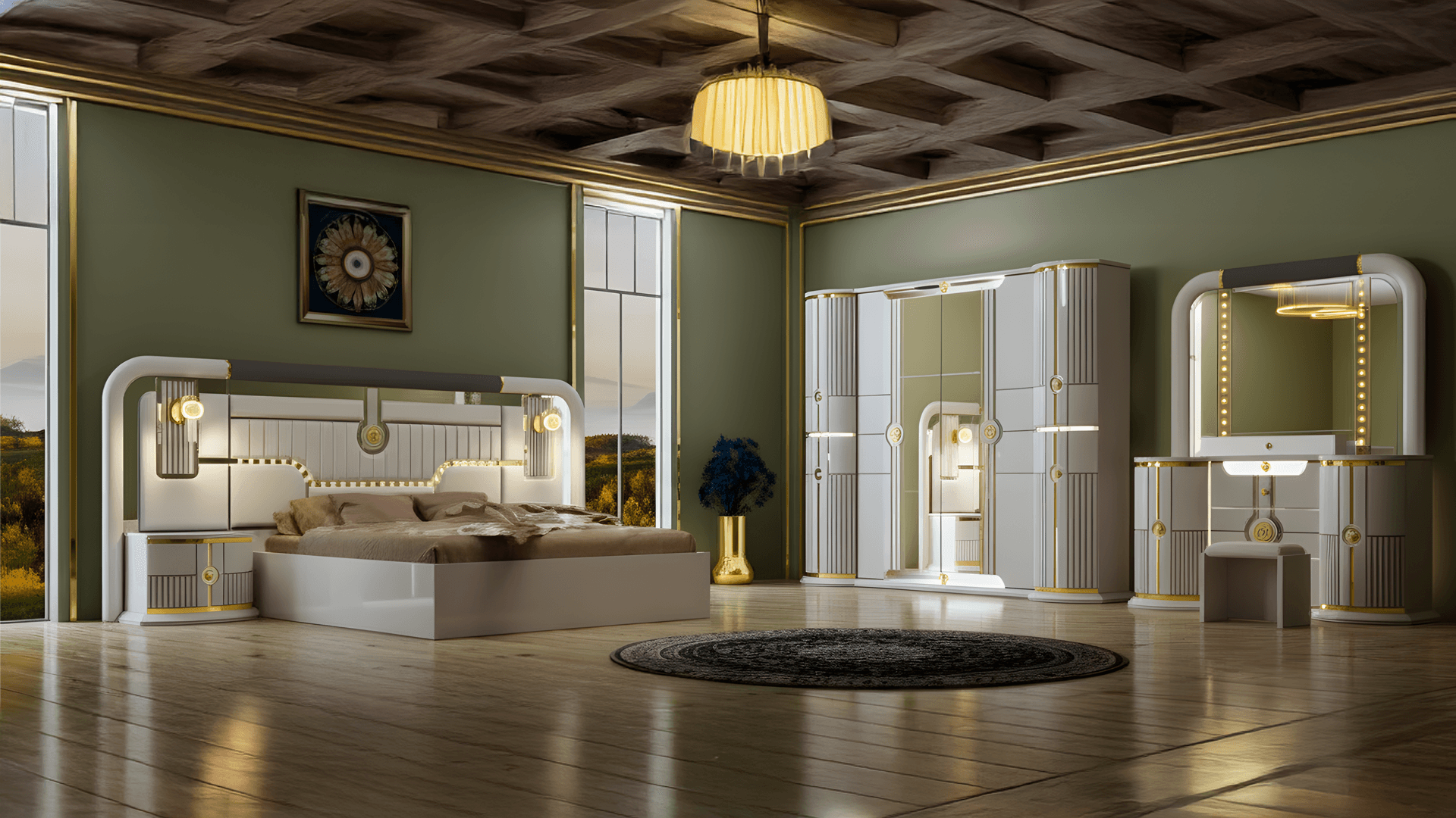 OF-BS-02-25 - 1 industrial bedroom set India