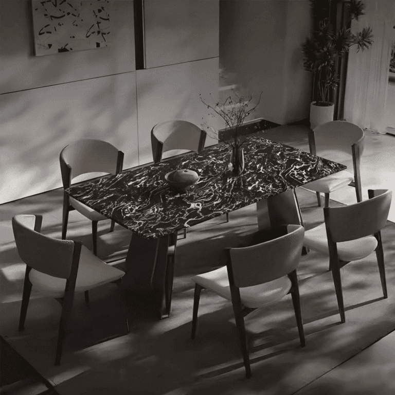 black marble dining table