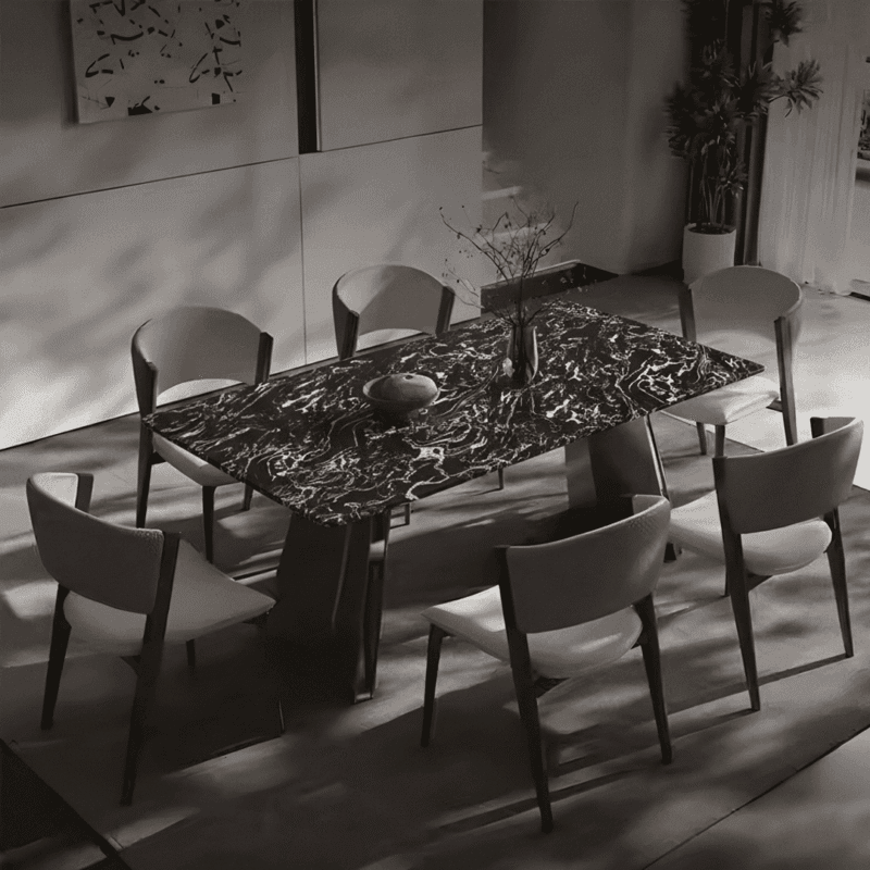 black marble dining table